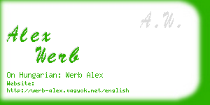 alex werb business card